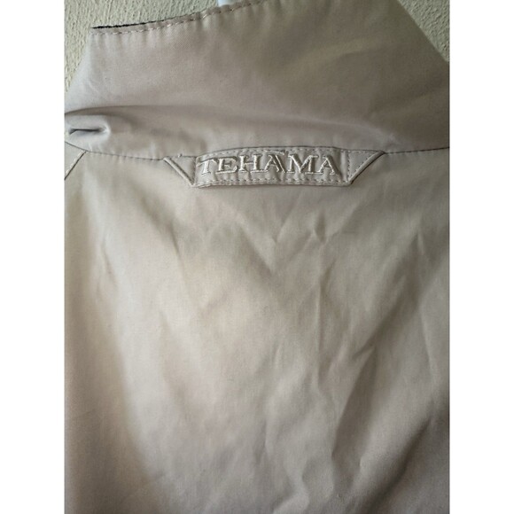 Vtg Tehama Bomber Men's Faux Suede Jacket Beige Size XL Lined Lightweight - Picture 3 of 4